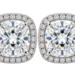 Cushion Halo Diamond Stud Earrings