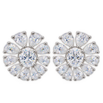 Pear Shape Grown Dia Cluster Fancy Earrings