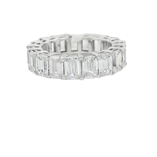 Emerald Cut Full Eternity Grown Diamond Ring. 0.40ct Each