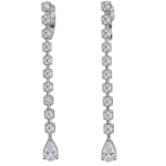 Long Diamond Drop Earrings