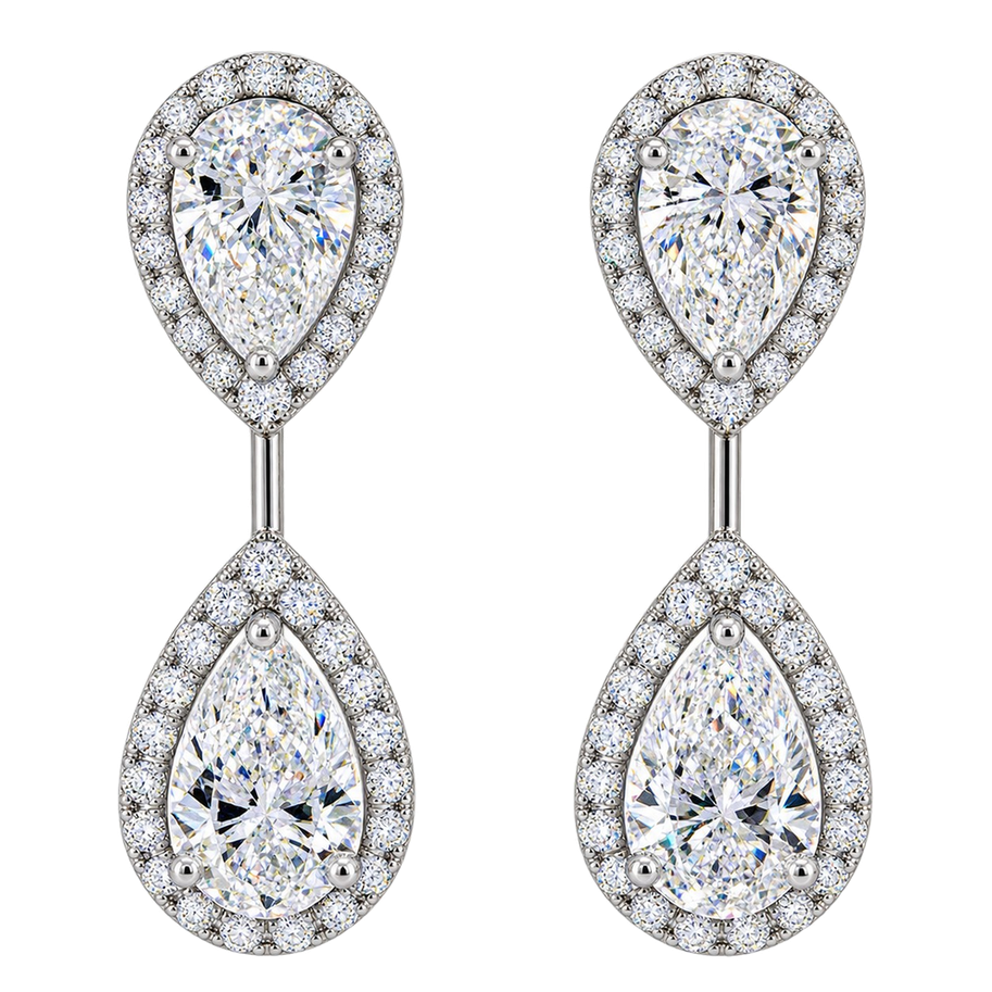 diamond_drop_earrings Grown Dia Cluster Fancy Earrings - Image 1