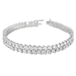 Pear Shape Grown Diamond 2 Line Bracelet