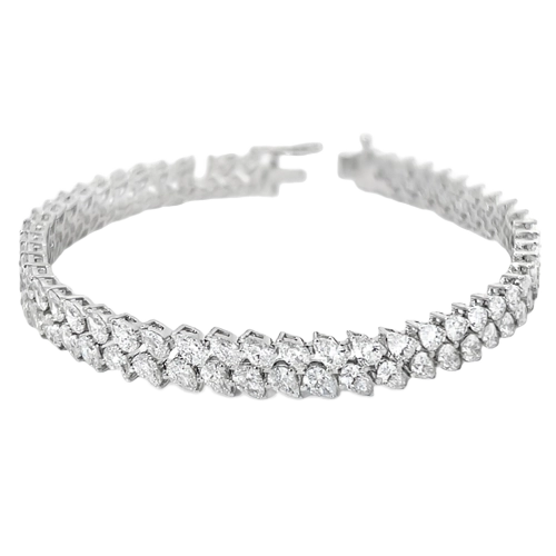 Pear Shape Grown Diamond 2 Line Bracelet