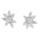 2.78ct Centre Cushion Shape Grown Diamond & Pear & Marquise Shape Grown Diamond Cluster Earrings