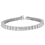 15ct Emerald Cut Grown Diamond Tennis Bracelet 35pointer Each