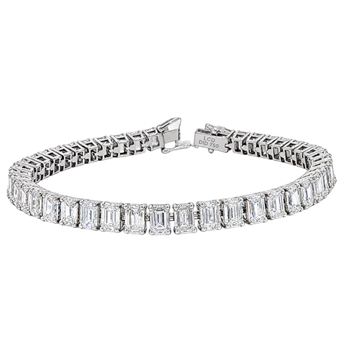 15ct Emerald Cut Grown Diamond Tennis Bracelet 35pointer Each
