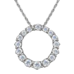 Round Shape Grown with Pear Shape Diamond Pendant