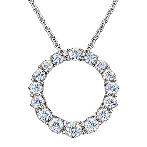Round Shape Grown with Pear Shape Diamond Pendant