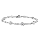 Pear + Marquiese + Round Shape Grown Diamond Single line Bracelet