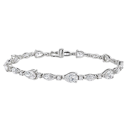 Pear + Marquiese + Round Shape Grown Diamond Single line Bracelet